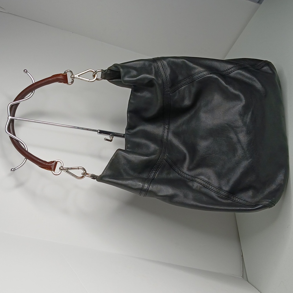 Ralph Lauren Vintage Black and Brown LeatherShoulder/Hobo/Tote